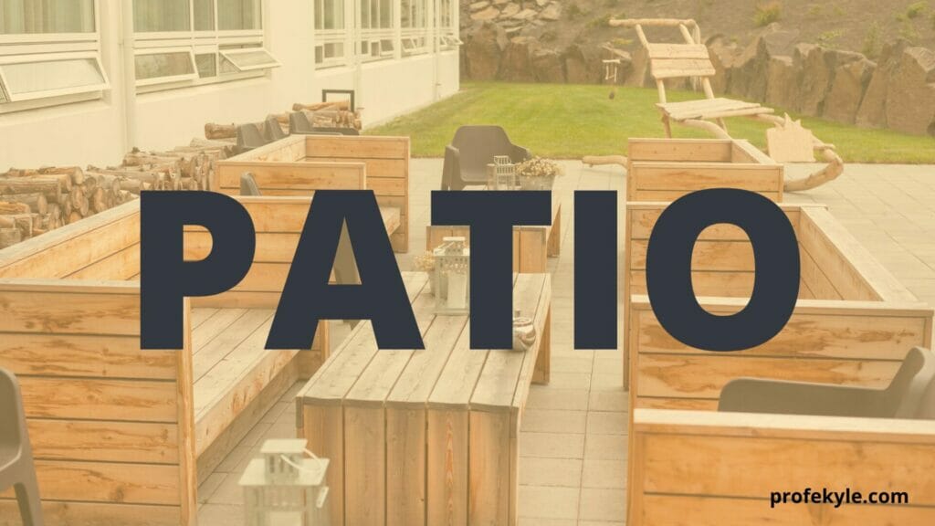 Vocabulario de muebles del garaje, patio o terraza en inglés
